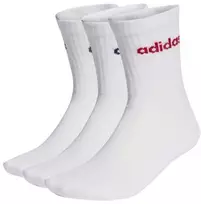 Tiesinės vidutinio ilgio paminkštintos kojinės, 3 poros, baltos adidas KD1716
