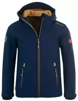 TrollKids Vaikiška striukė Trollfjord mystic mėlynas/golden yellow softshell navy mėlynas (161-146)