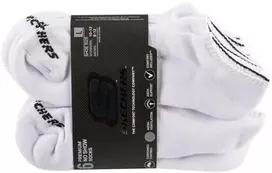 Skechers 6 poros Unisex pusilgio pusiau frotinės kojinės S118210-WHT Baltos 41-46