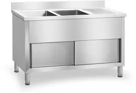 Dvigubas pramoninis plautuvas su spintele Royal Catering 140 cm