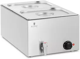 Elektrinis bemaras su kranu 2 x GN 1/2 600 W nerūdijantis plienas
