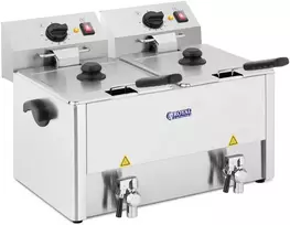 Gruzdintuvė Dviguba elektrinė gruzdintuvė su kranais ir termostatu 2x8L pilka