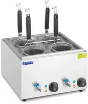 Makaronų virimo aparatas su kraneliais 4 krepšeliai 2 x 65 L 3000 W