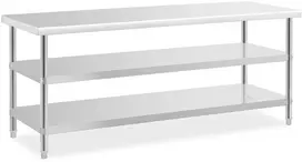 Virtuvinis stalas su 2 lentynomis 200 x 70 cm