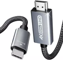 BENFEI USB C - HDMI kabelis 4K 60Hz 0,9 m pilkas