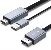 BENFEI HDMI į DisplayPort kabelis 4K 60Hz 2K 144Hz 1080P 165Hz vienkryptis 1,8 m pilkas