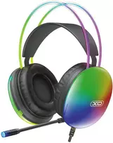Ausinės XO XO ausinės su laidu GE11 jack 3,5mm - USB-A su lankeliu ant galvos juoda RGB mikrofon