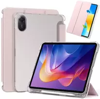 Dėklas na tablet 4kom.pl Dėklas do Xiaomi Redmi Pad 2 11 2025 - skaidrus su miejscem na rysik i podstawką, rožinė