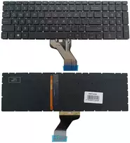 Klaviatūra - HP Pavilion 15-CX, 15-DS Apšviesta JAV išdėstymas Juoda