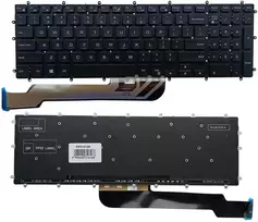Nešiojamojo kompiuterio klaviatūra - Dell Inspiron 5570 5565 7566 7567 3579 Apšviesta JAV Juoda