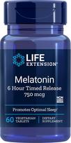 Life Extension Melatoninas 750 mcg 6 valandų išsiskyrimas 60 tablečių