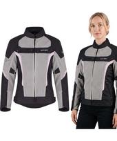 Moteriška vasarinė motociklininko striukė W-TEC Mirelia - Black-Grey-Fluo