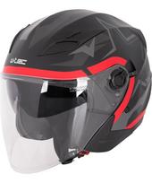 Atviro tipo šalmas W-TEC Barcela Vermella - Black, grey, red