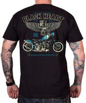 Marškinėliai BLACK HEART Blue Chopper - Juoda