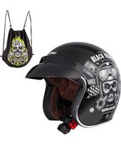 Motociklininko šalmas W-TEC Kustom Black Heart - Juoda