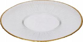 Lėkštė pietų Home Styling Collection Datura, Ø 32 cm, skaidri sp./aukso sp.