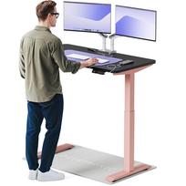 Kompiuterio stalas reguliuojamo aukščio Desktronic HomeOne 828 5, 120 cm x 60 cm, 119 cm, juoda sp./rožinė sp.