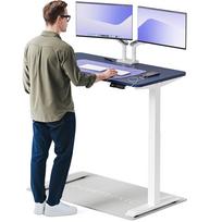 Kompiuterio stalas reguliuojamo aukščio Desktronic HomeOne, 120 cm x 60 cm, 119 cm, mėlyna sp./balta sp.