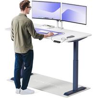 Kompiuterio stalas reguliuojamo aukščio Desktronic HomeOne 826 10, 160 cm x 80 cm, 119 cm, balta sp./mėlyna sp.