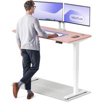 Kompiuterio stalas reguliuojamo aukščio Desktronic HomePro 829 53, 140 cm x 70 cm, 126 cm, balta sp./rožinė sp.