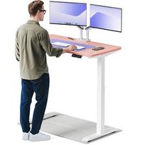 Kompiuterio stalas reguliuojamo aukščio Desktronic HomeOne 828 840, 120 cm x 60 cm, 119 cm, balta sp./rožinė sp.