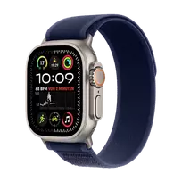 "APPLE Watch Ultra 2 GPS + Cellular 49mm Natural Titanium Case with Blue Trail Loop - S/M"