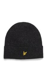 Lyle & Scott - Lambswool Blend Ribbed Beanie - Kepurė - Pilka