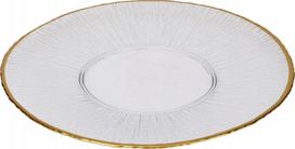 Lėkštė pietų Home Styling Collection Datura, Ø 32 cm, skaidri sp./aukso sp.
