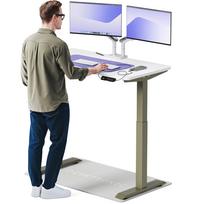 Kompiuterio stalas reguliuojamo aukščio Desktronic HomeOne, 120 cm x 60 cm, 119 cm, balta sp./žalia sp.