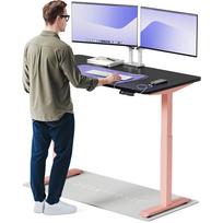 Kompiuterio stalas reguliuojamo aukščio Desktronic HomeOne, 140 cm x 70 cm, 119 cm, juoda sp./rožinė sp.
