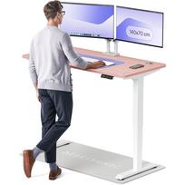 Kompiuterio stalas reguliuojamo aukščio Desktronic HomePro 829 53, 140 cm x 70 cm, 126 cm, balta sp./rožinė sp.