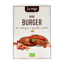 Augalinės kilmės mini burgeriai su baklažanais ir džiovintais pomidorais