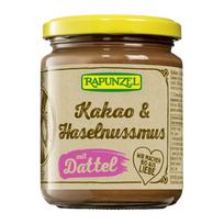 Kokosų ir lazdynų riešutų kremas su datulėmis ir kakava, ekologiškas