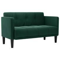 vidaXL Dvivietė sofa, tamsiai žalia, 111 cm, aksomas