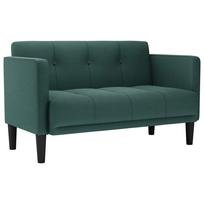 vidaXL Dvivietė sofa, tamsiai žalia, 111 cm, audinys