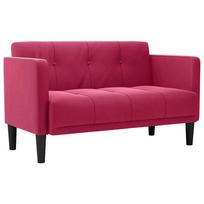 vidaXL Dvivietė sofa, vyno raudonumo, 111 cm, aksominė