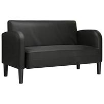 vidaXL Dvivietė sofa, juoda, 110 cm, dirbtinė oda