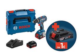 Akumuliatorinis gręžtuvas BOSCH Professional GSR 18V-28, 2 x 18V, 4.0 Ah akumuliatoriai, kroviklis,