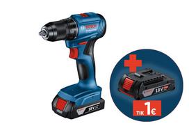 Akumuliatorinis suktuvas BOSCH Professional GSR, 18V-45, 2x3,0 Ah, sukimo momentas 21-45 Nm, 13 mm g