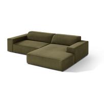 Khaki spalvos modulinė kampinė sofa iš velveto (su dešiniuoju kampu/su gultu) Jodie – Micadoni