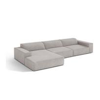 Šviesiai pilkos spalvos modulinė kampinė sofa (su kairiuoju kampu/su gultu) Jodie – Micadoni