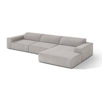 Šviesiai pilkos spalvos modulinė kampinė sofa (su dešiniuoju kampu/su gultu) Jodie – Micadoni