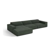 Smaragdinės spalvos modulinė kampinė sofa (su kairiuoju kampu/su gultu) Jodie – Micadoni