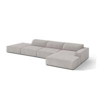 Šviesiai pilkos spalvos modulinė kampinė sofa (su dešiniuoju kampu/su gultu) Jodie – Micadoni