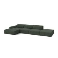 Smaragdinės spalvos modulinė kampinė sofa (su kairiuoju kampu/su gultu) Jodie – Micadoni