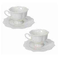 Baltos spalvos iš Kinijos kaulinio porceliano puodeliai 2 vnt. 170 ml Queen – Brandani