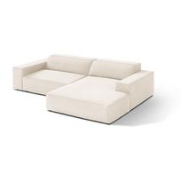 Kreminės spalvos modulinė kampinė sofa iš velveto (su dešiniuoju kampu/su gultu) Jodie – Micadoni