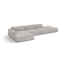 Šviesiai pilkos spalvos modulinė kampinė sofa (su kairiuoju kampu/su gultu) Jodie – Micadoni