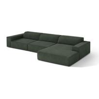 Smaragdinės spalvos modulinė kampinė sofa (su dešiniuoju kampu/su gultu) Jodie – Micadoni