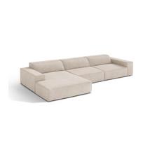 Kreminės spalvos modulinė kampinė sofa (su kairiuoju kampu/su gultu) Jodie – Micadoni